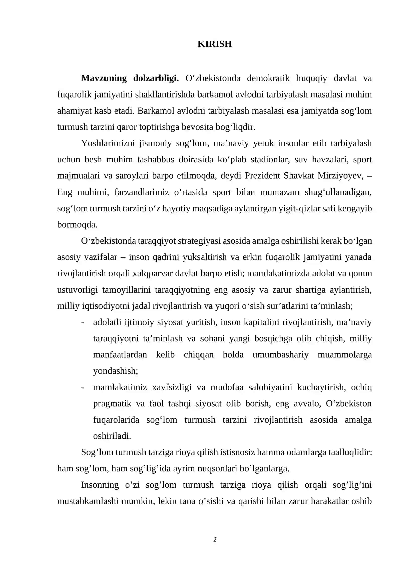 O‘smirlarda sog‘lom turmush tarzini shakllantirish mavzusidagi kurs ishi 3
