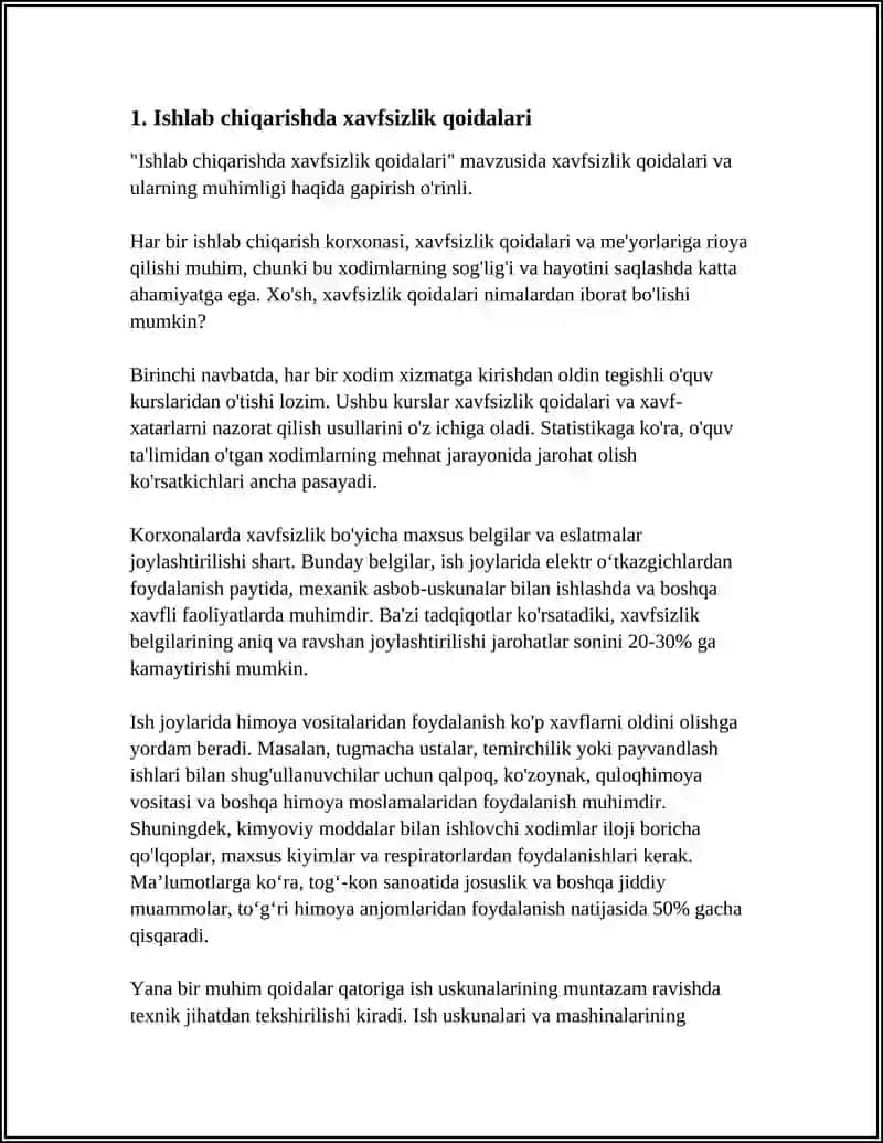 Ishlab Chiqarishdagi Baxtsiz Hodisalar va Baxtsiz Hodisalarni Tekshirish 3