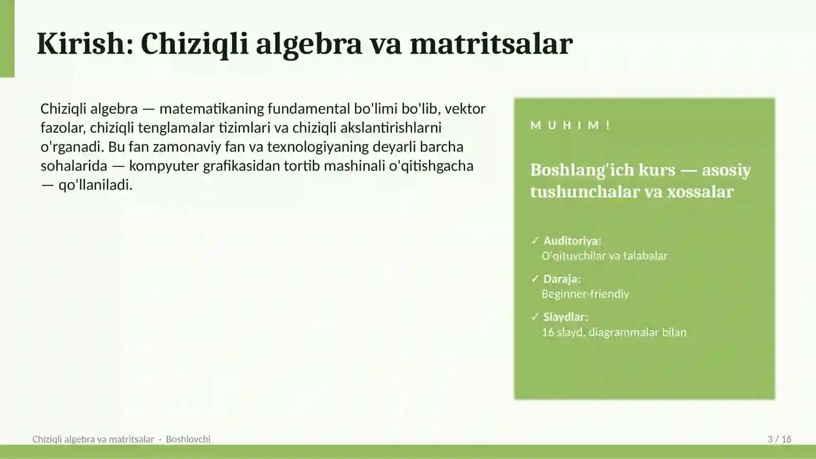 Chiziqli algebra va matritsalar 3