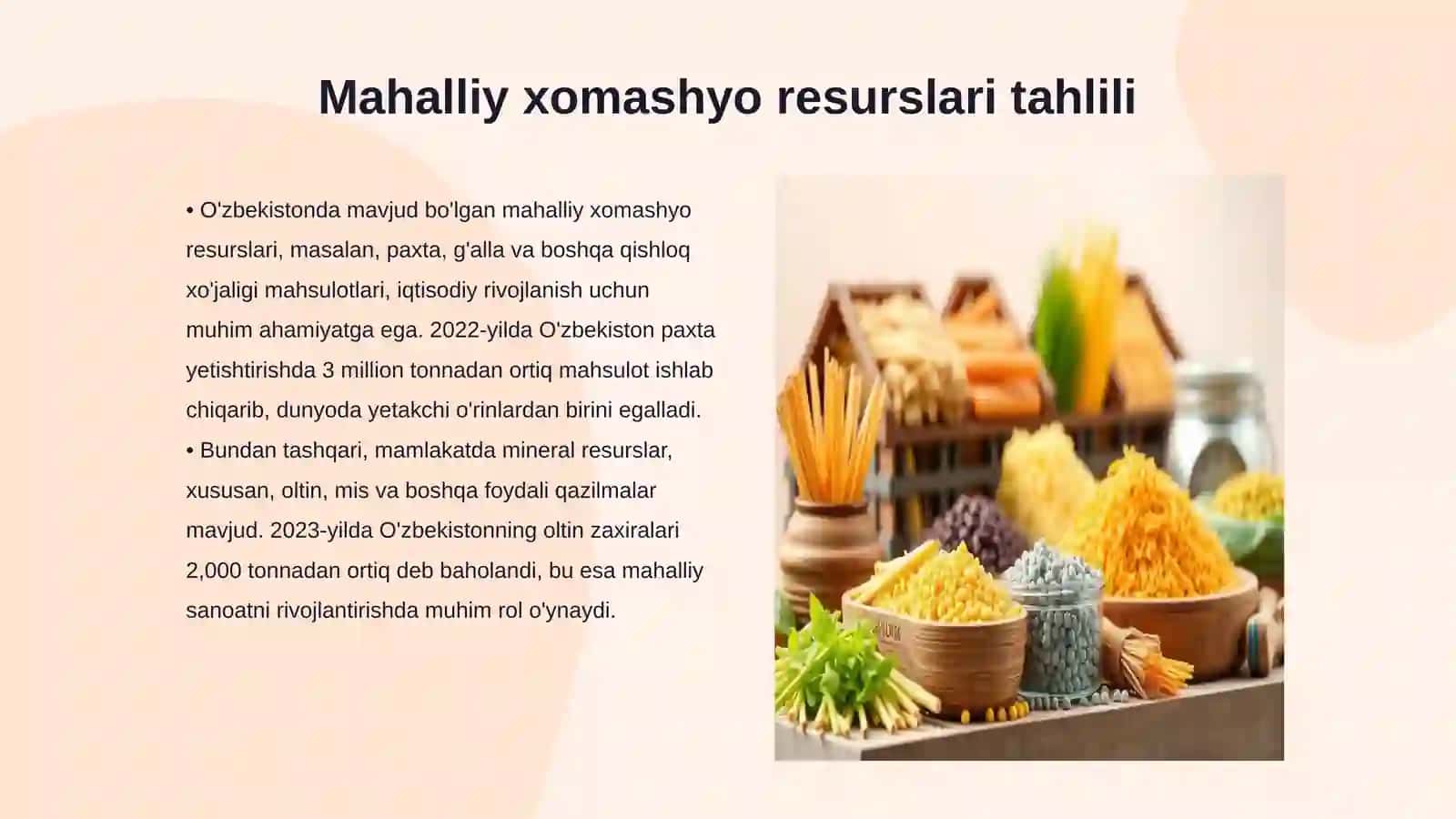 Mahalliy xomashyo resurslari tahlili 3