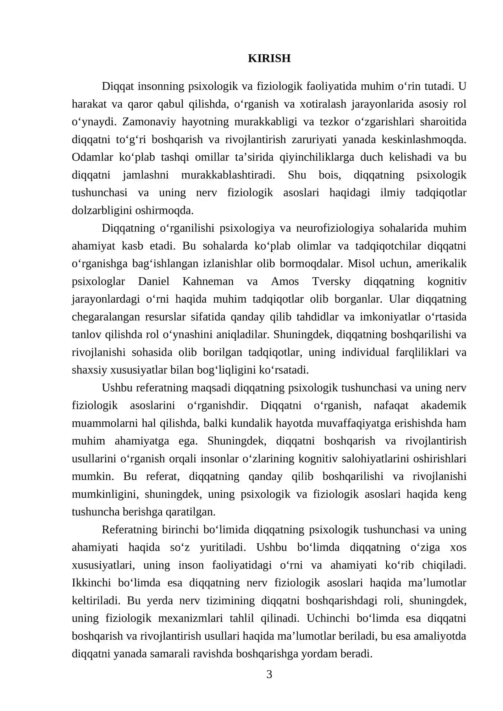 Diqqat haqida tushuncha va uning nerv fiziologik asoslari 3