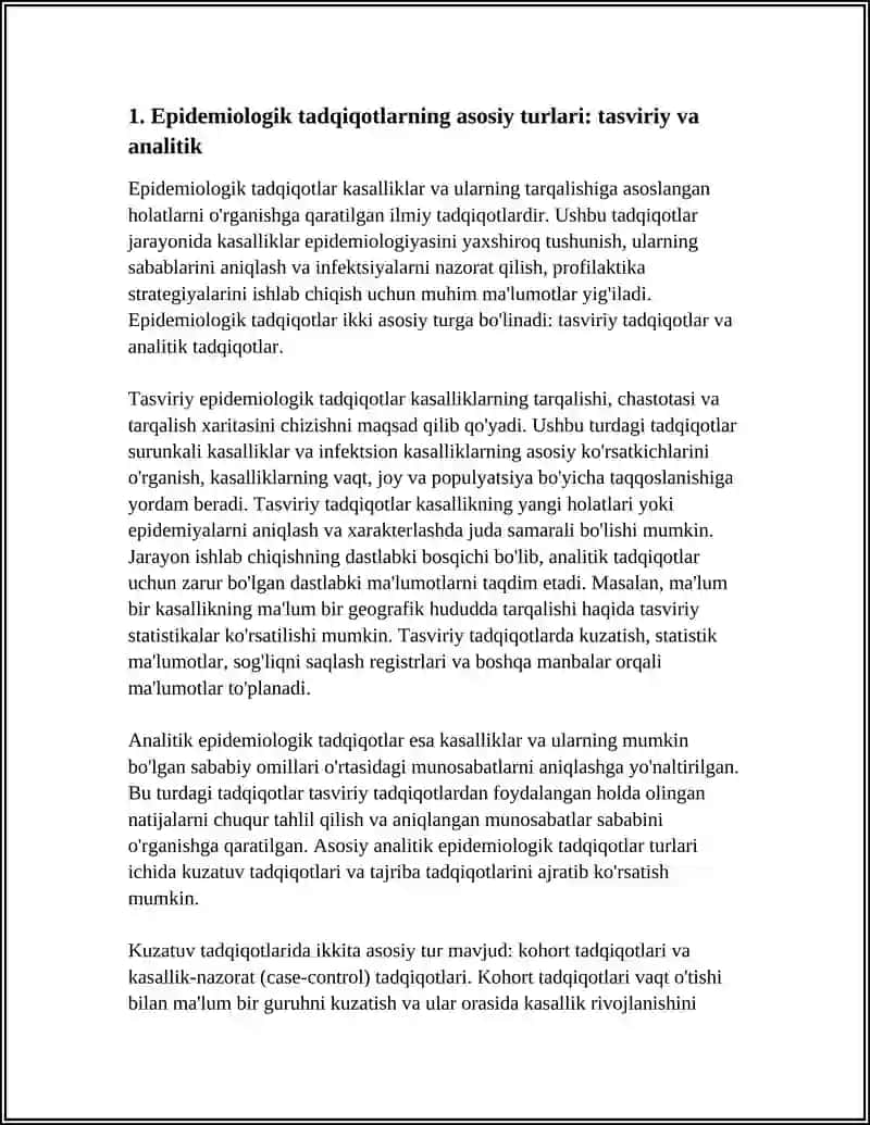 EPIDEMIOLOGIK TADQIQOTLAR TURLARI VA BOSQICHLARI 3
