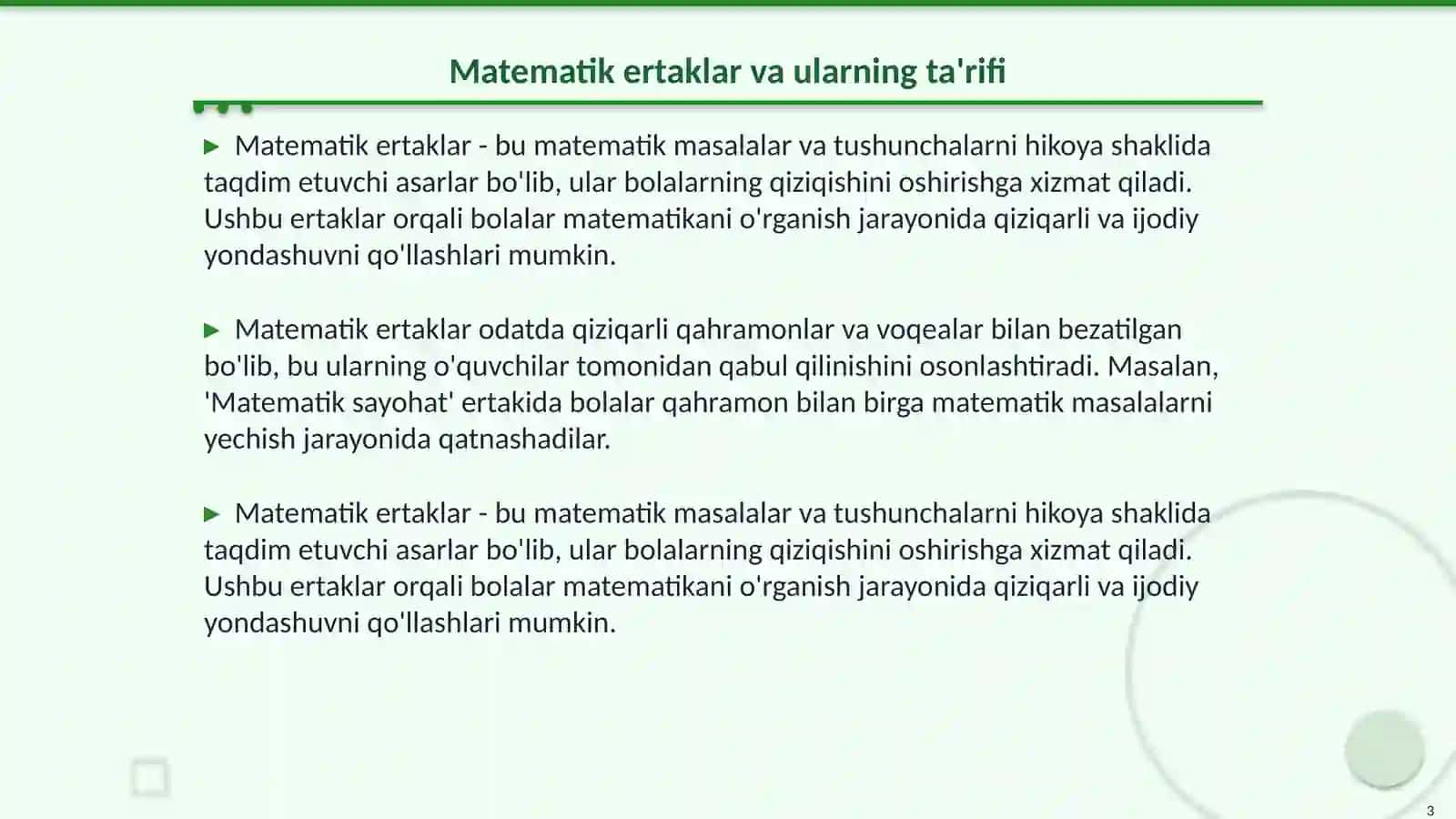 Matematik ertaklarni tayyorlash va oʻtqazish metodikasi 3
