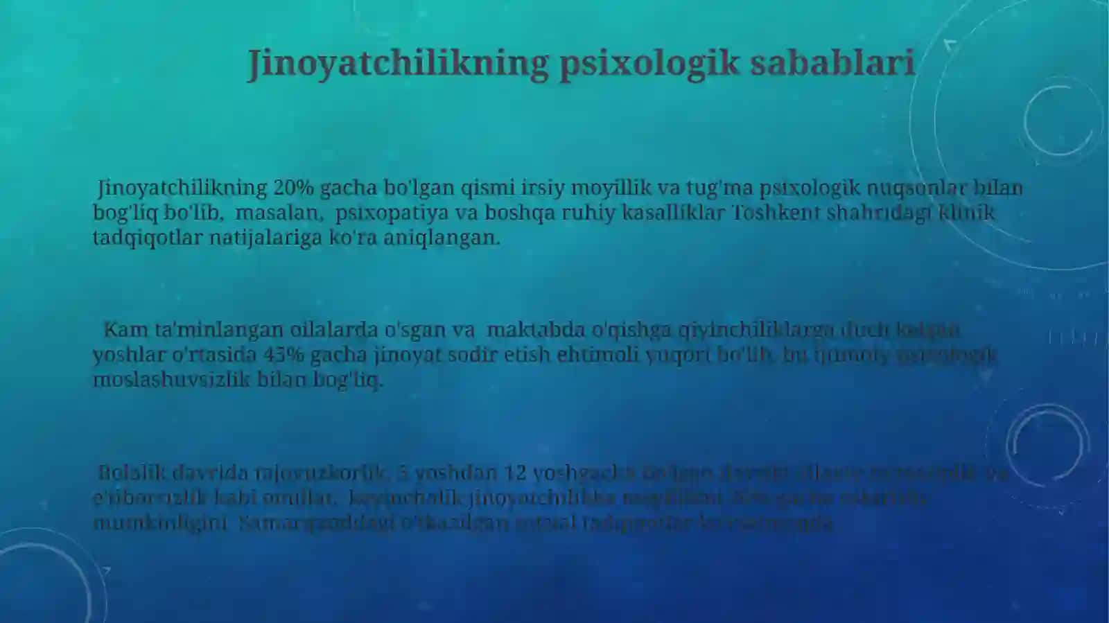Jinoyat va jinoyatchilik, uning sabablari 3