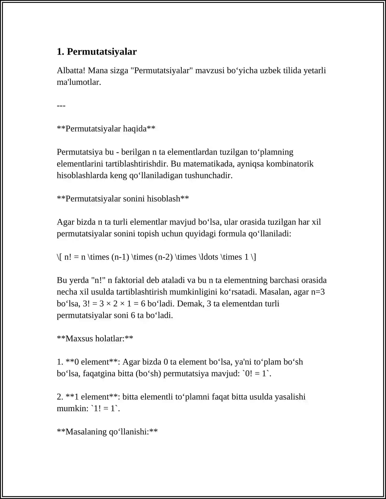 Permutatsiyalar haqida 3