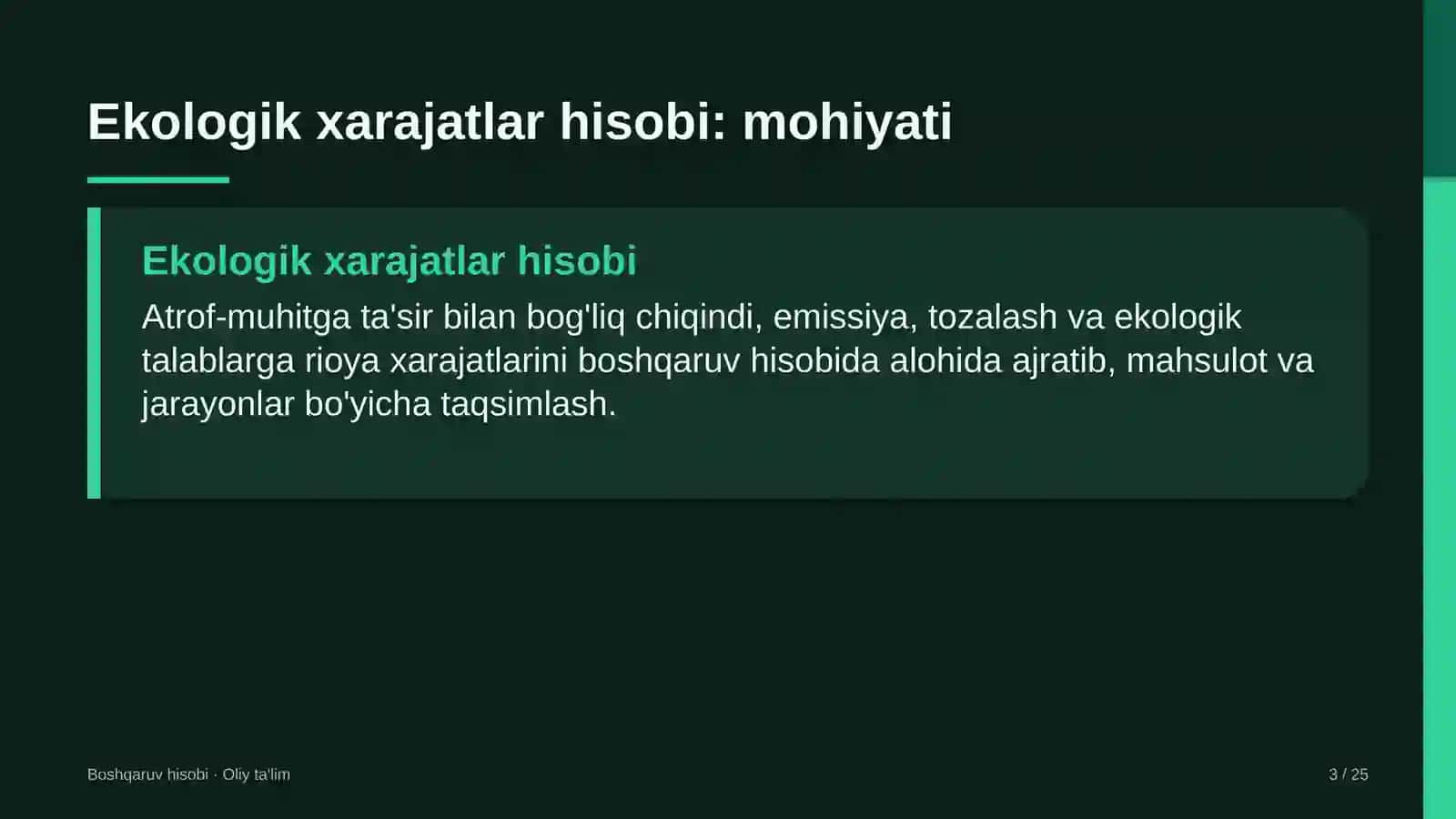 ta'lim texnologiyalari startaplarida ekologik xarajatlarni boshqaruv hisobida aks ettirish 6182 3