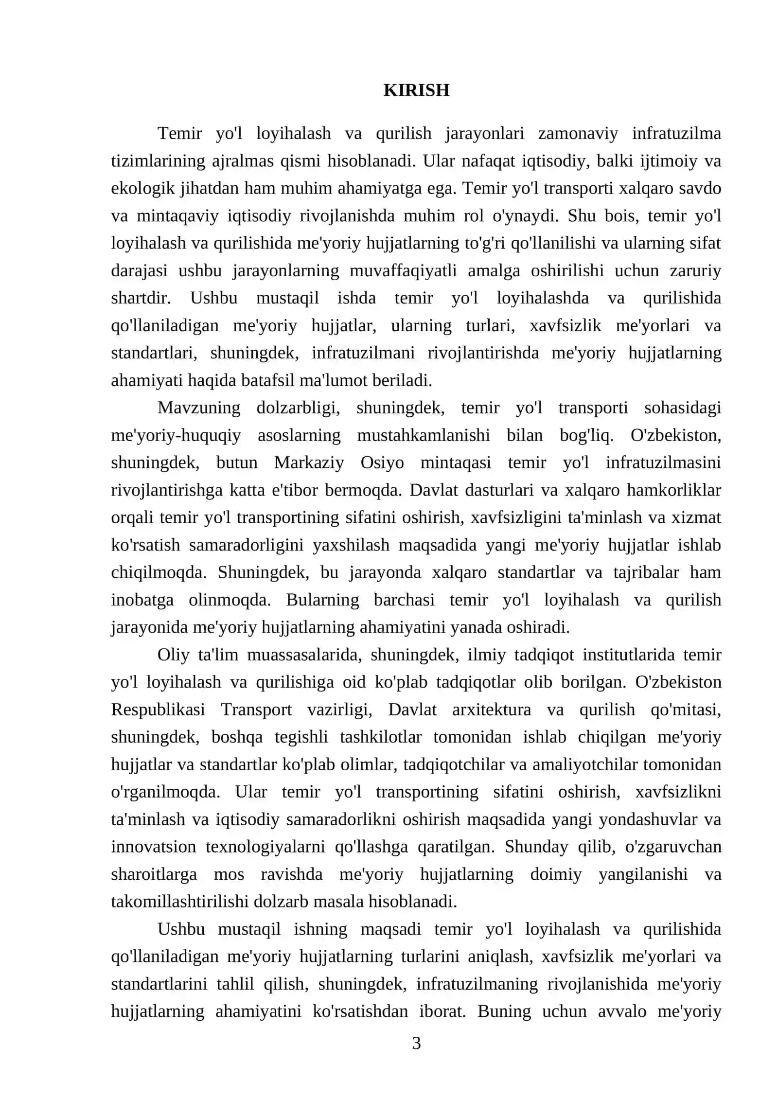 Temir yo'I loyihalashda va qurilishida qollanadigan me'yoriy xujjatlar 3