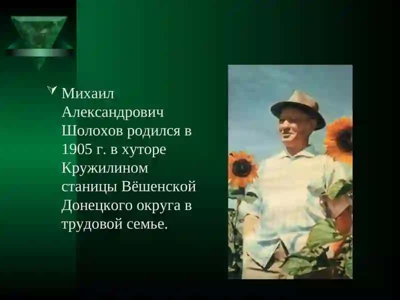 Презентация к уроку литературы в 11 классе на тему "Шолохов – человек и писатель" 3