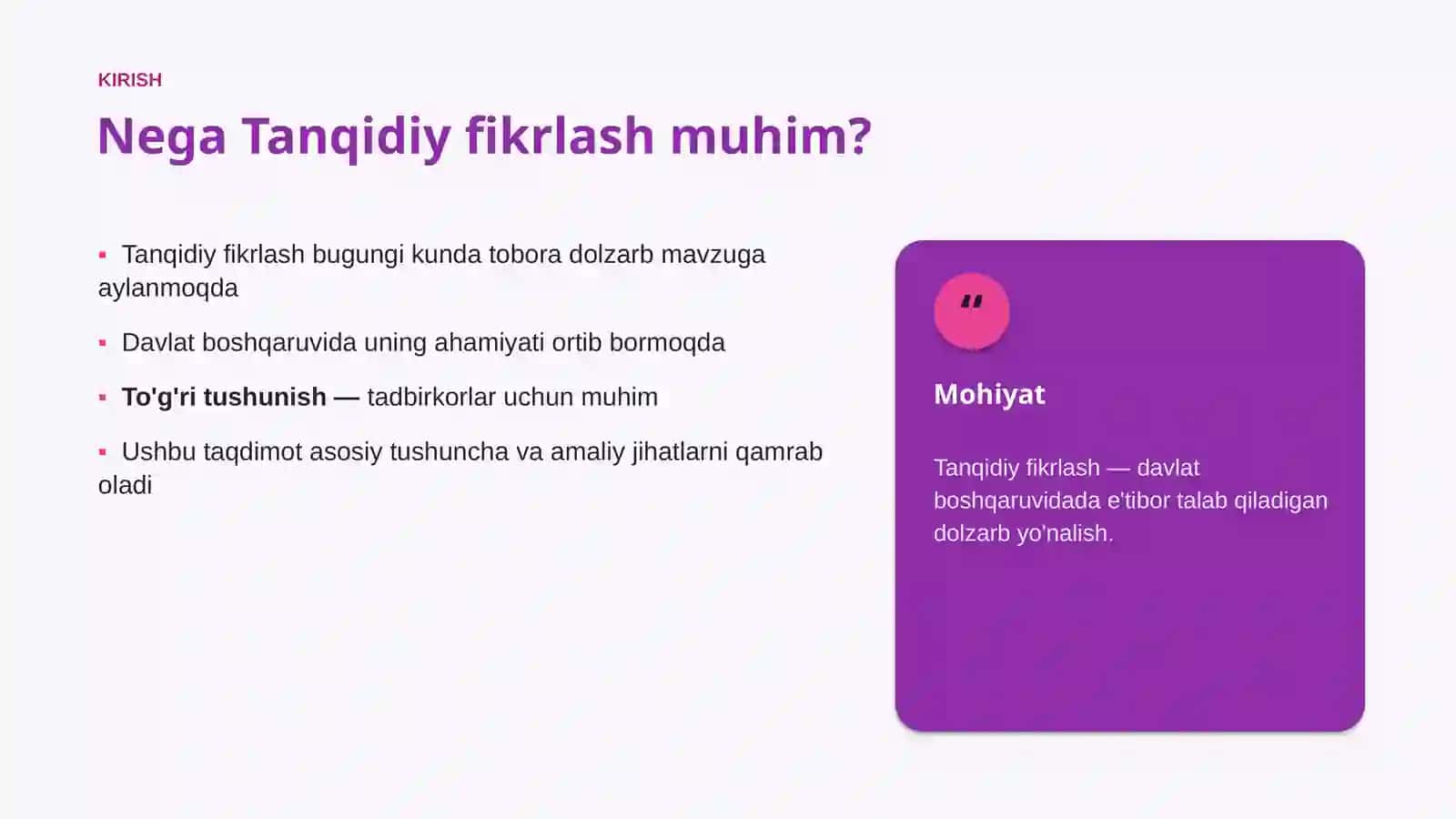 Tanqidiy fikrlash 3