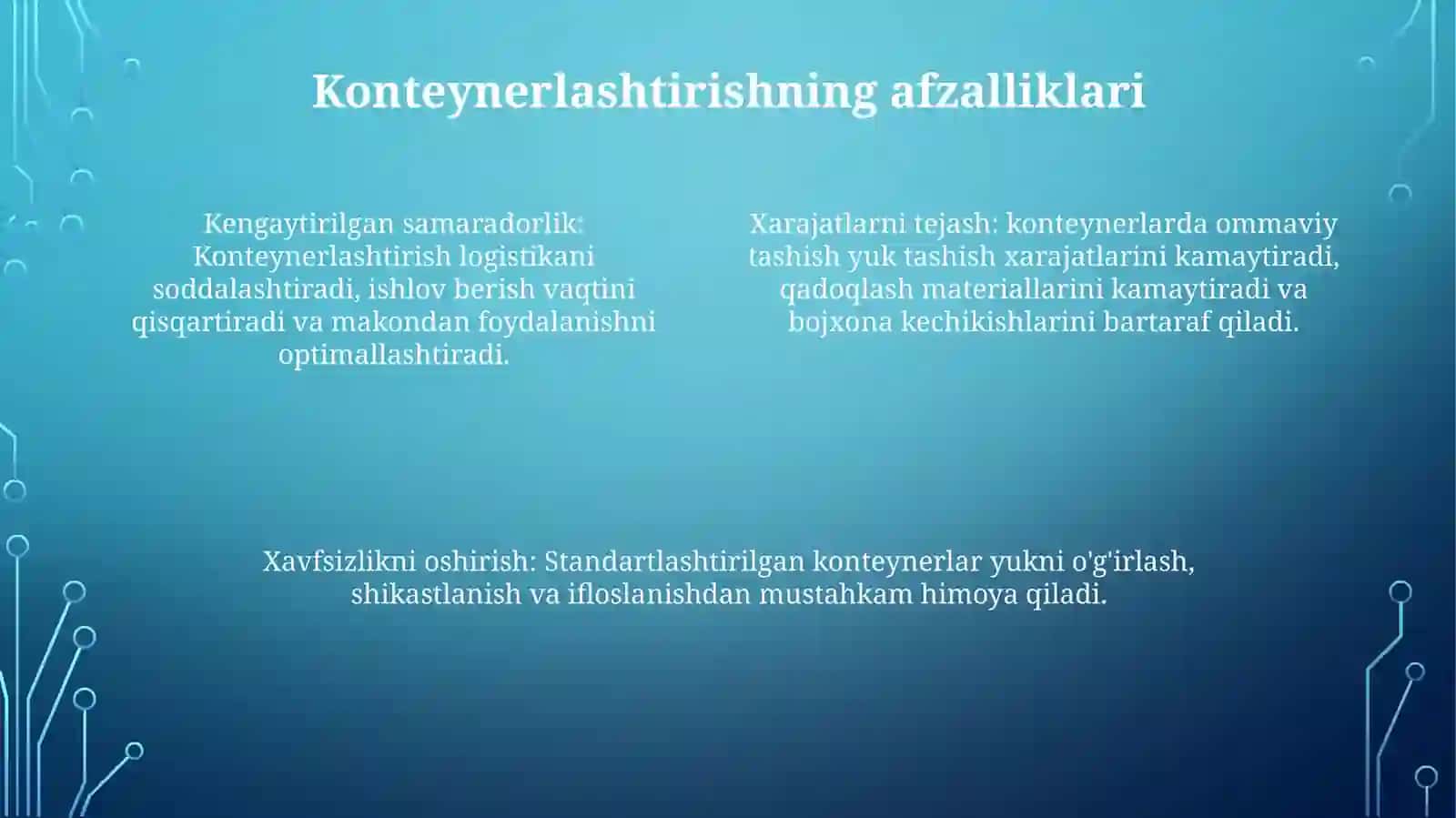 Yuklarni Konteynerlarda Tashish Ahamiyati 3