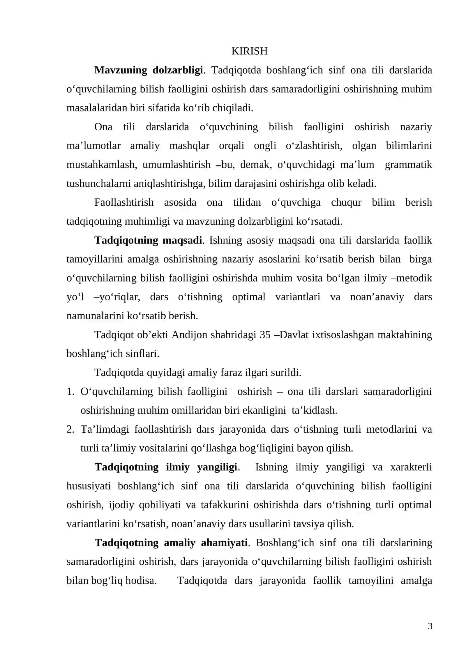 "Boshlang’ich sinflarda fe’l so’z turkumini o’rgatishda ta’limiy mashqlardan foydalanish" 3