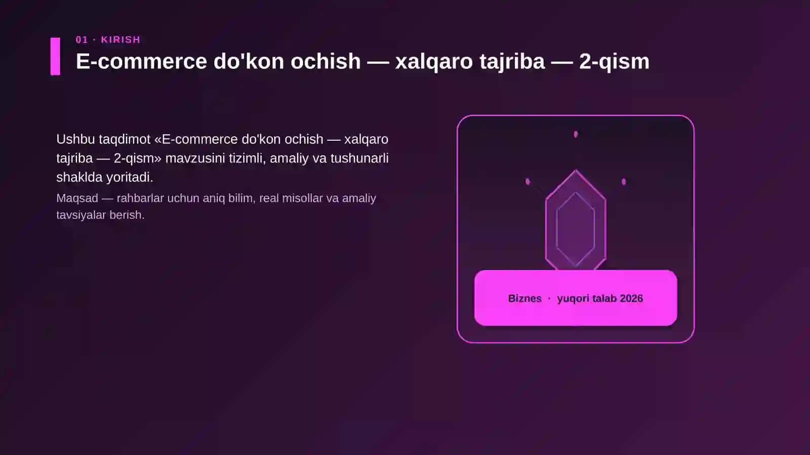 E-commerce do'kon ochish — xalqaro tajriba — 2-qism 3