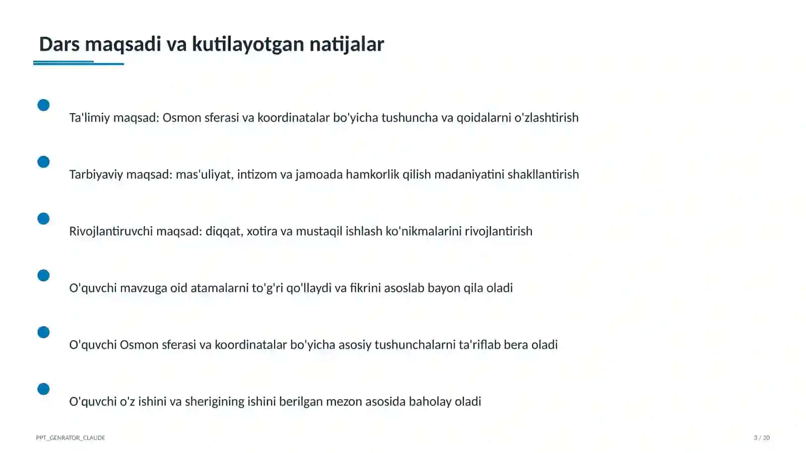 Osmon sferasi va koordinatalar (10-sinf) 3