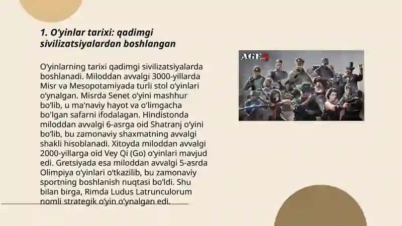 Oʻyining kelib chiqish tarixi 3