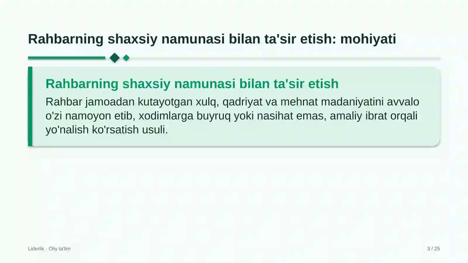 Maishiy texnika ta'mirlash ustaxonalarida rahbarning shaxsiy namunasi orqali ta'sir etish 3