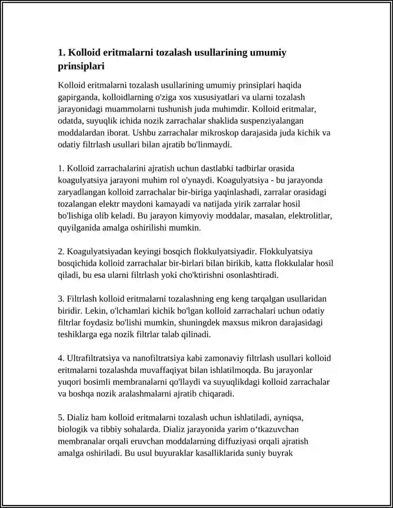 KALLOID ERITMALARNI TOZALSH USULLARI, SUNIY BUYRAK APARATI 3