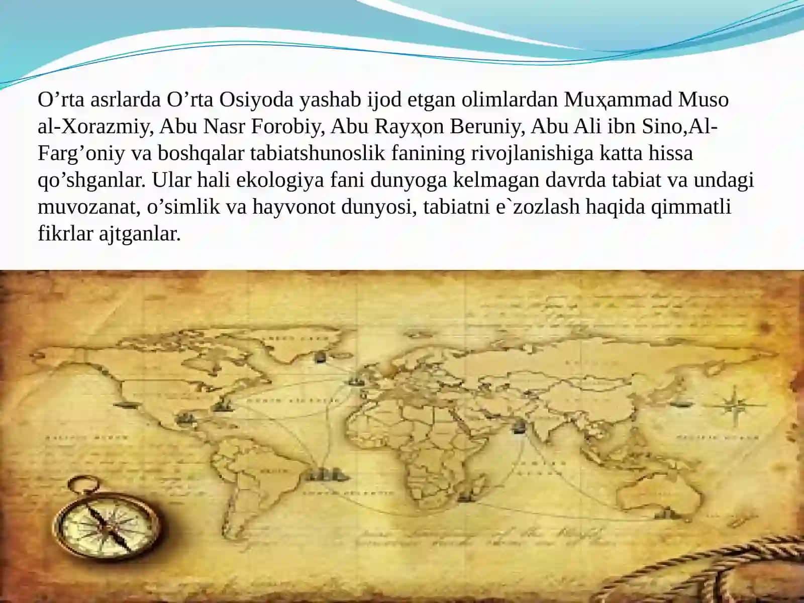 Geografiyadarslaridabuyukajdodlarimizhamdazamonaviyo’zbekgeografiyamaktabinamoyondalariilmiymerosidanfoydalanish 3