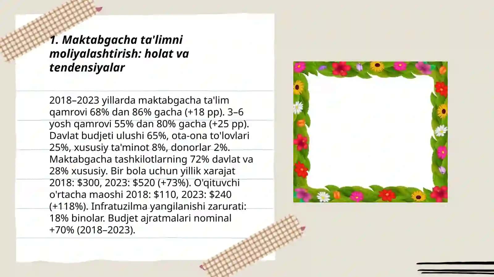 Maktabgacha ta'limni moliyalashtirish: holat va tendensiyalar 3