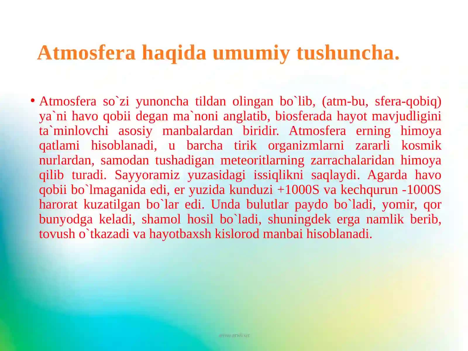 Atmosfera havosini ifloslantiruvchi manbalar 3