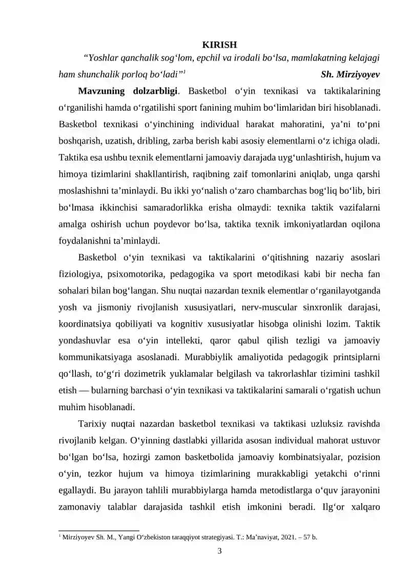 Basketbol o'yin texnikasi va taktiklarini o'rgatish 3