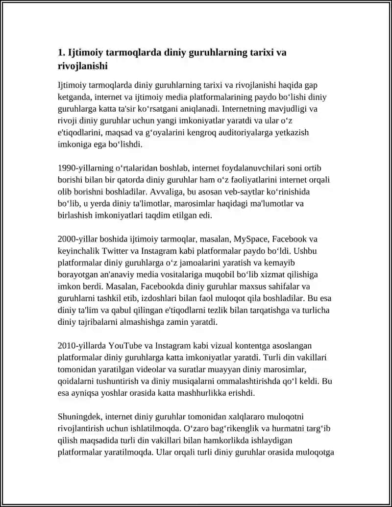 DIN VA IJTIMOIY TARMOQLAR:INTERNETDAGI DINIY GURUHLAR VA ULARNING TASIRI 3