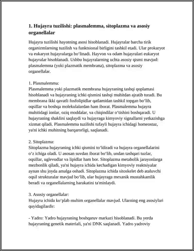HUJAYRA TUZILISHI. HUJAYRA NAZARIYASI. HAYVON VA ODAM XROMOSOMALARNING MORFOFUNKSIONAL XARAKTERISTIKASI 3