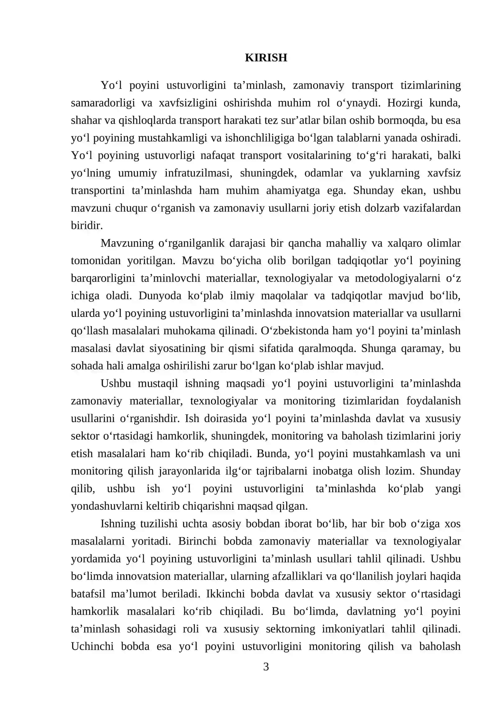 AVTOMOBIL YO'LLARINI LOYIHALASH 4-KURS TALABASI 3