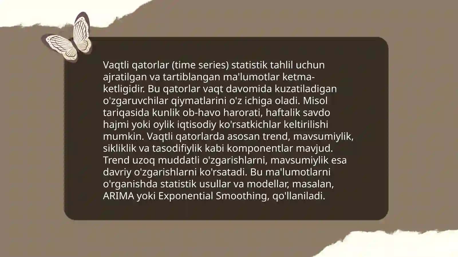 Vaqtli qatorlar to'g'risida asosiy tushunchalar 3