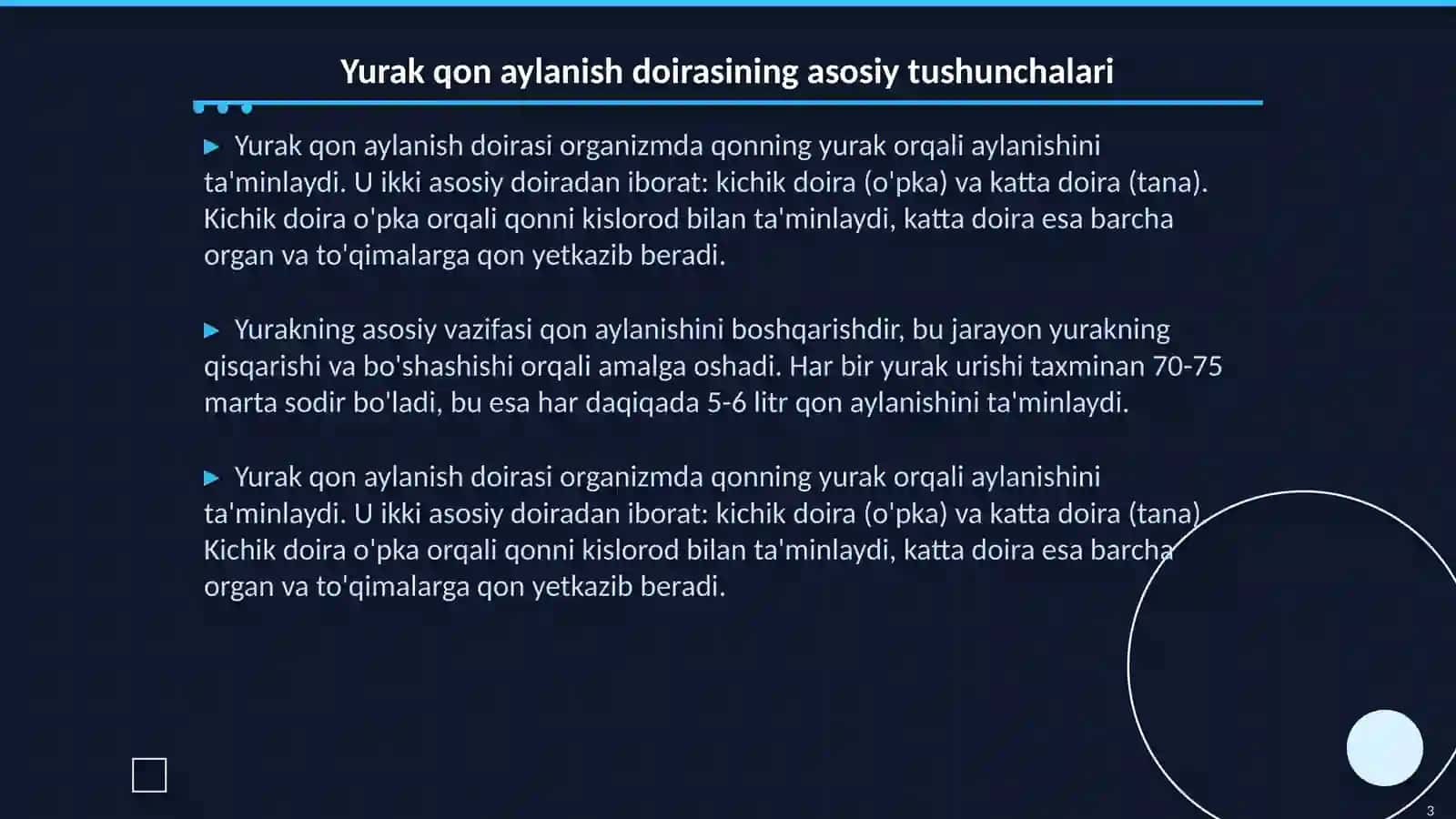 Yurak qon aylanish doirasi 3