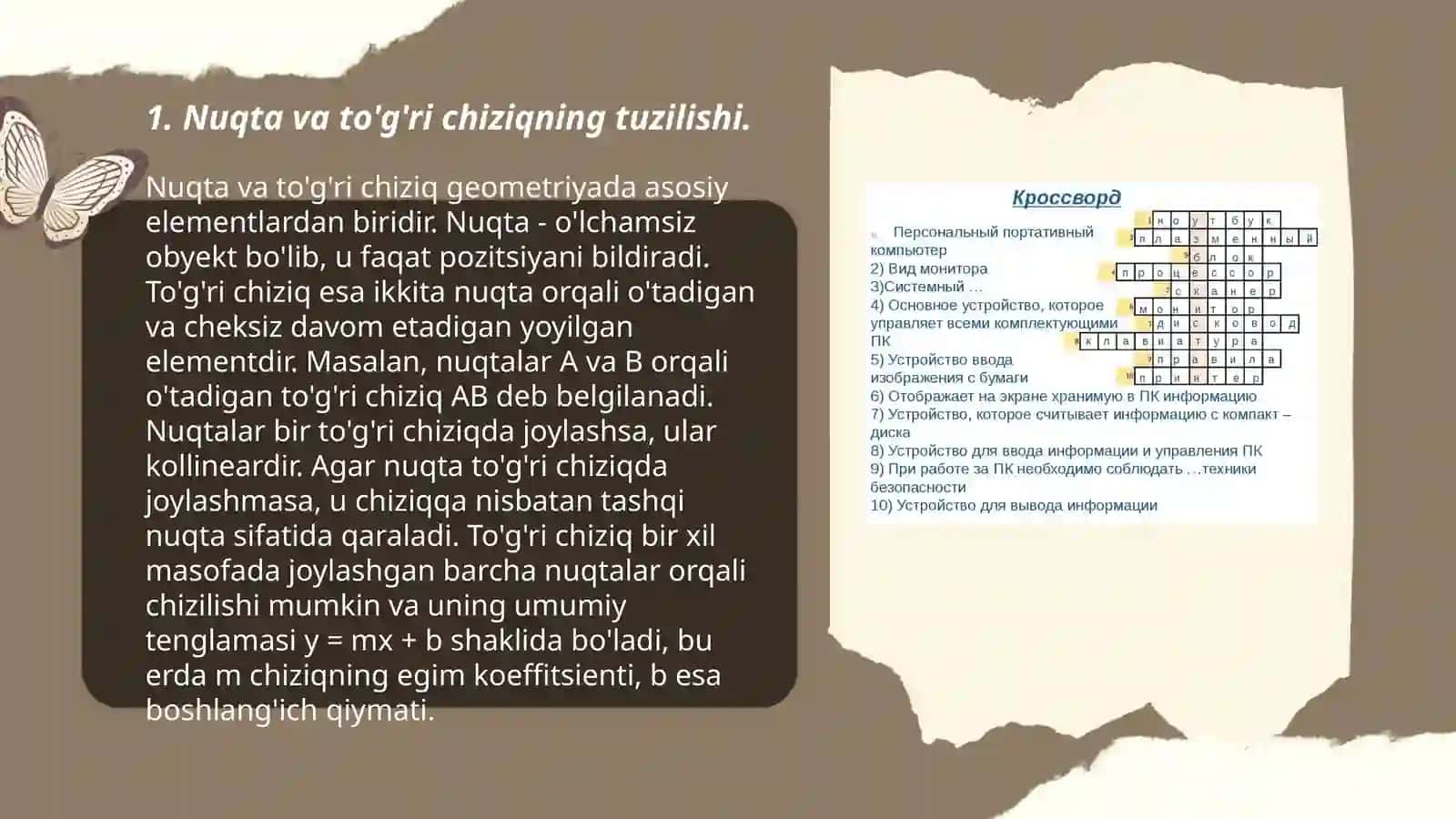 Planimetriya aksiomalarini takrorlash.Sodda geometrik figuralar ta’riflari,xossalari va alomatlarini o’rganish 3