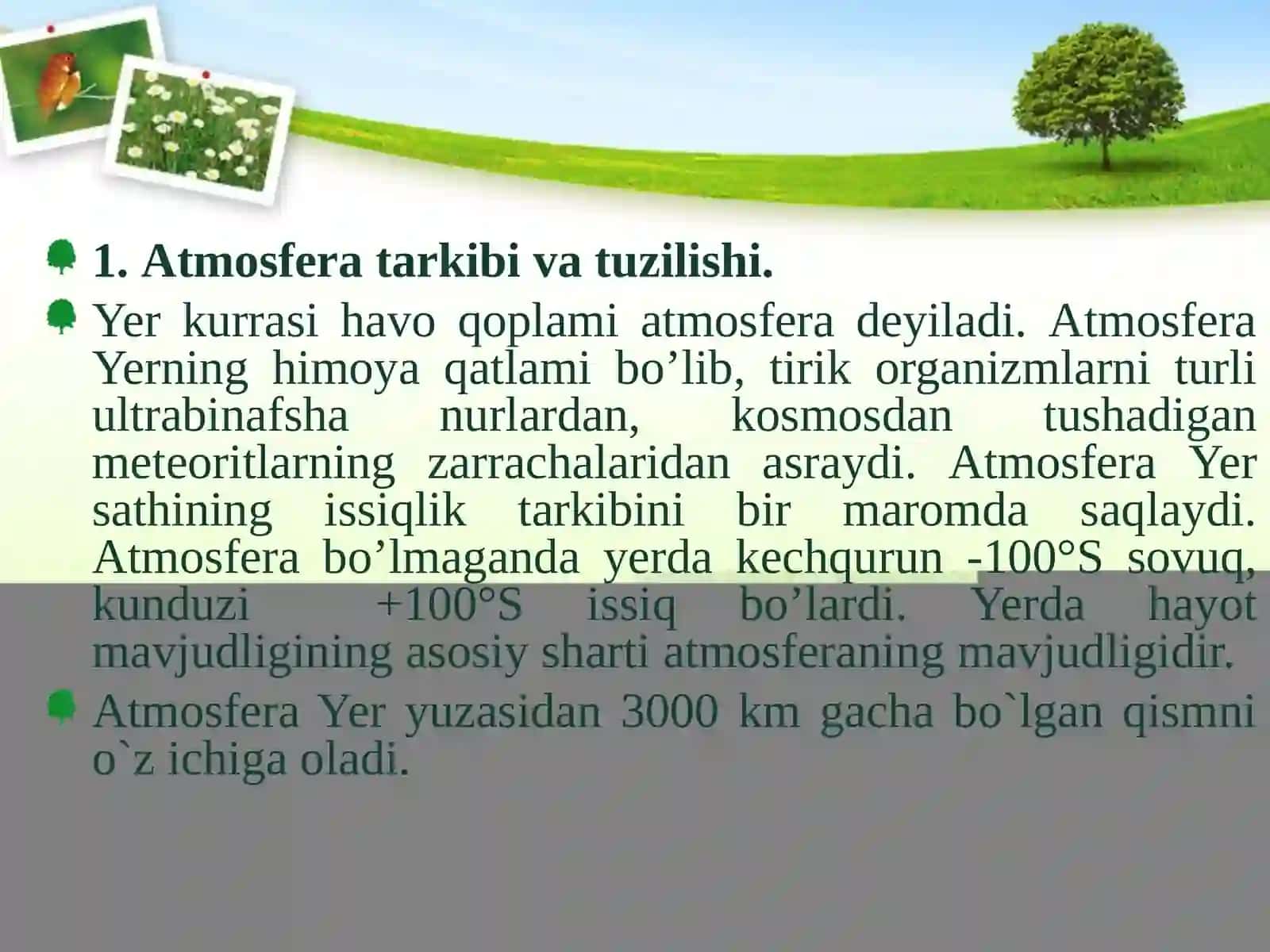 ATMOSFERANING TARKIBI, TUZILISHI VA AHAMIYATI 3