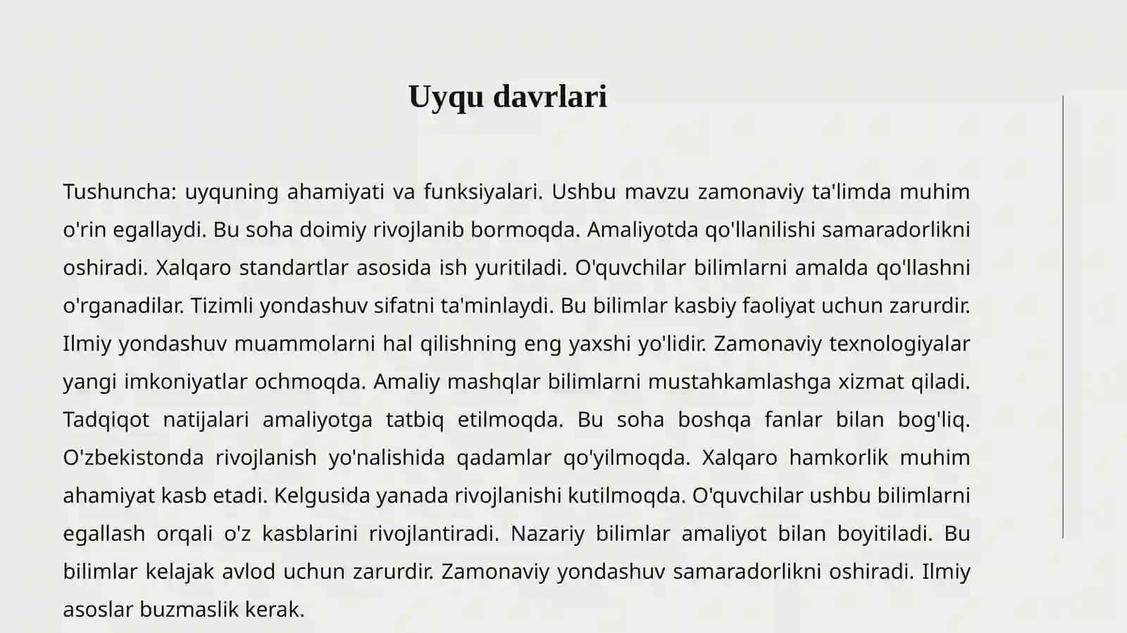 UYQUNING AHAMIYATI 3