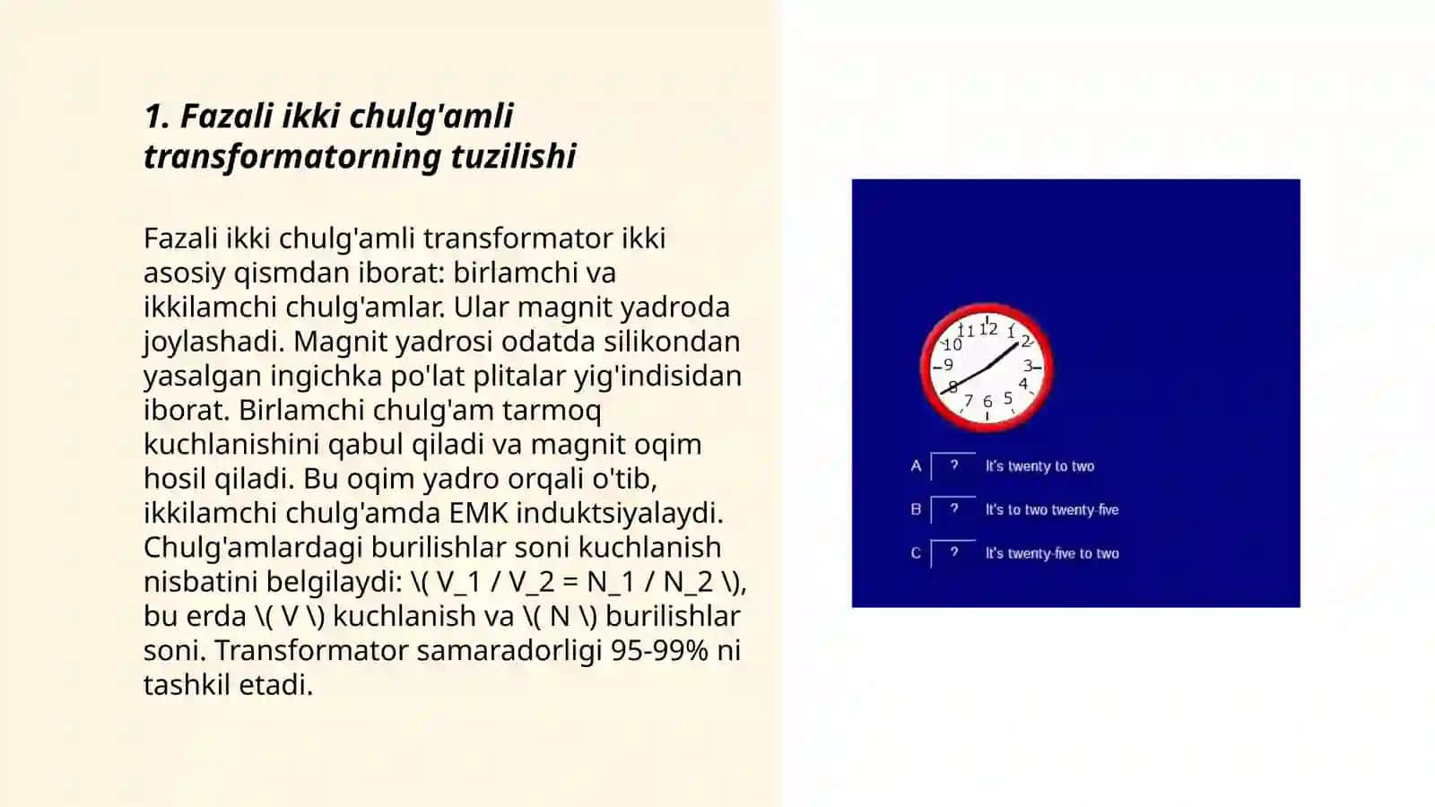 Fazali ikki chulg'amli transformator 3