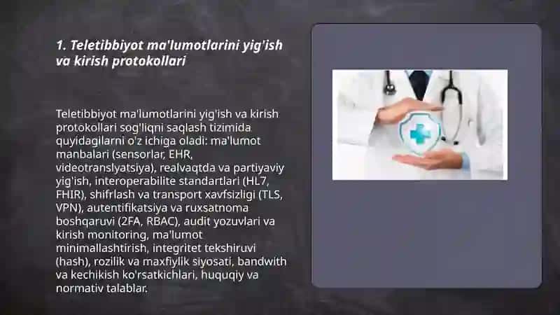 Teletibbiyot ma'lumotlarini qayta ishlash 3