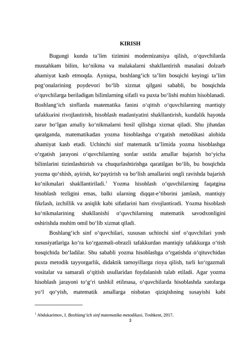 Uchinchi sinfda matеmatikadan yozma hisоblashga o`rgatish mеtоdikasi 3