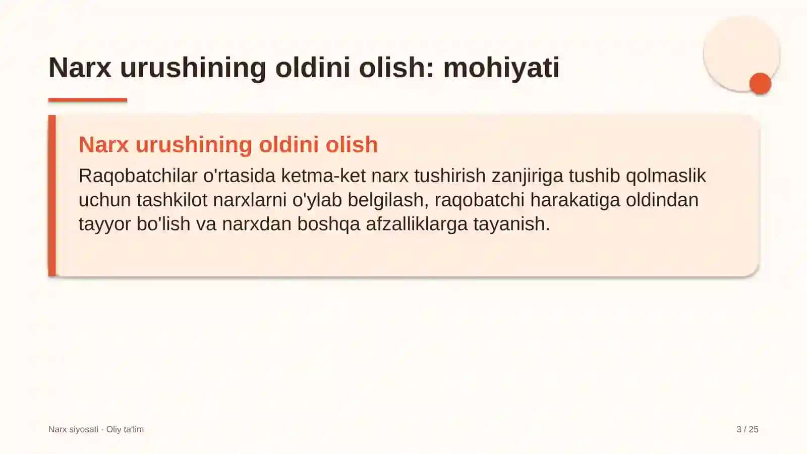 Harbiy ta'lim muassasalarida narx urushining oldini olish 3