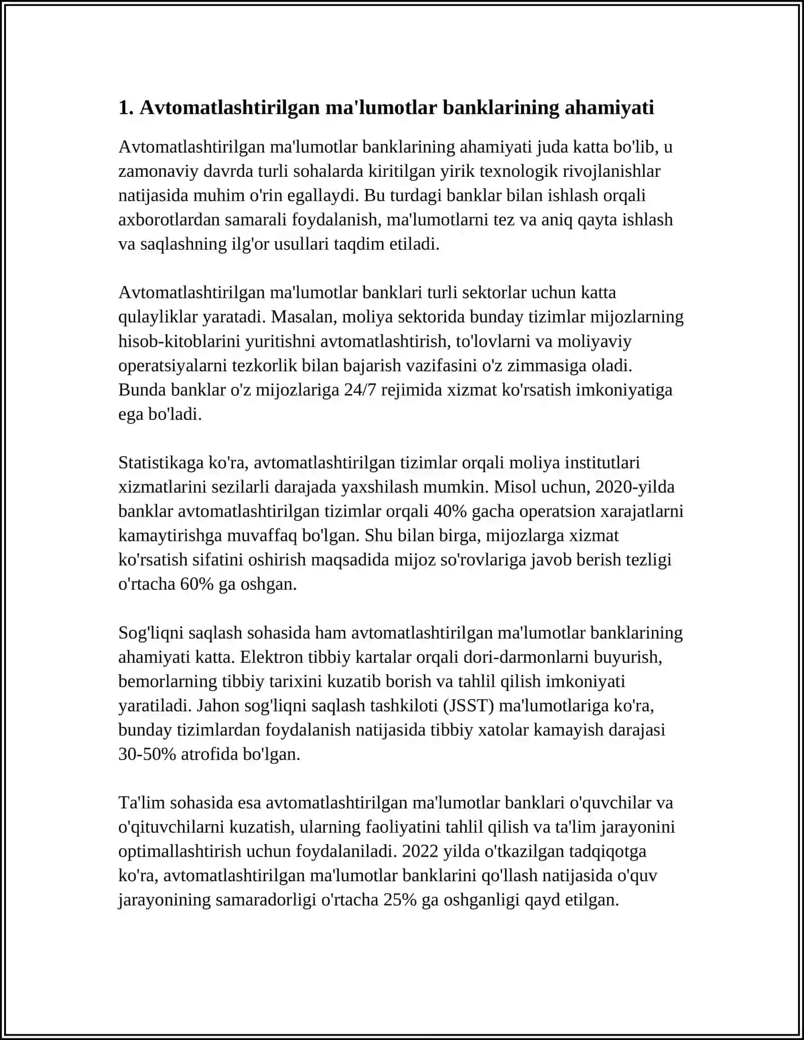 MUAYYAN EKSPERTIZA OBYEKTLARI UCHUN AVTOMATLASHTIRILGAN MAʼLUMOTLAR BANKLARI VA AXBOROT QIDIRUV TIZIMLARI TASVIRLARNI TAHLIL QILISH TIZIMLARI IDENTIFIKATSIYON TASVIRLAR FOTOROBOTLAR 3