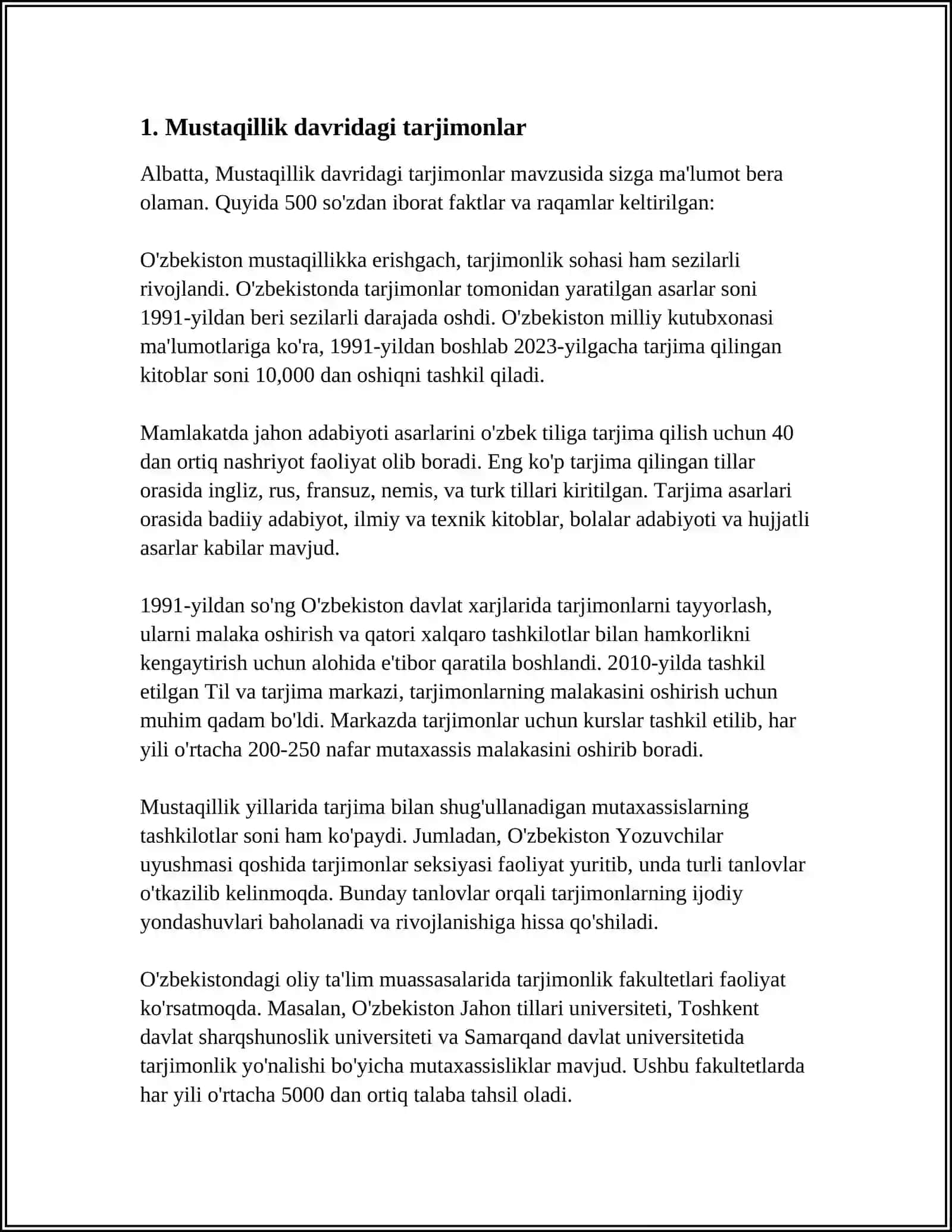 MUSTAQILLIK YILLARIDA QURʼONNING OʻZBEK TILIGA TARJIMA QILINISHI VA TAVSIRLARI 3
