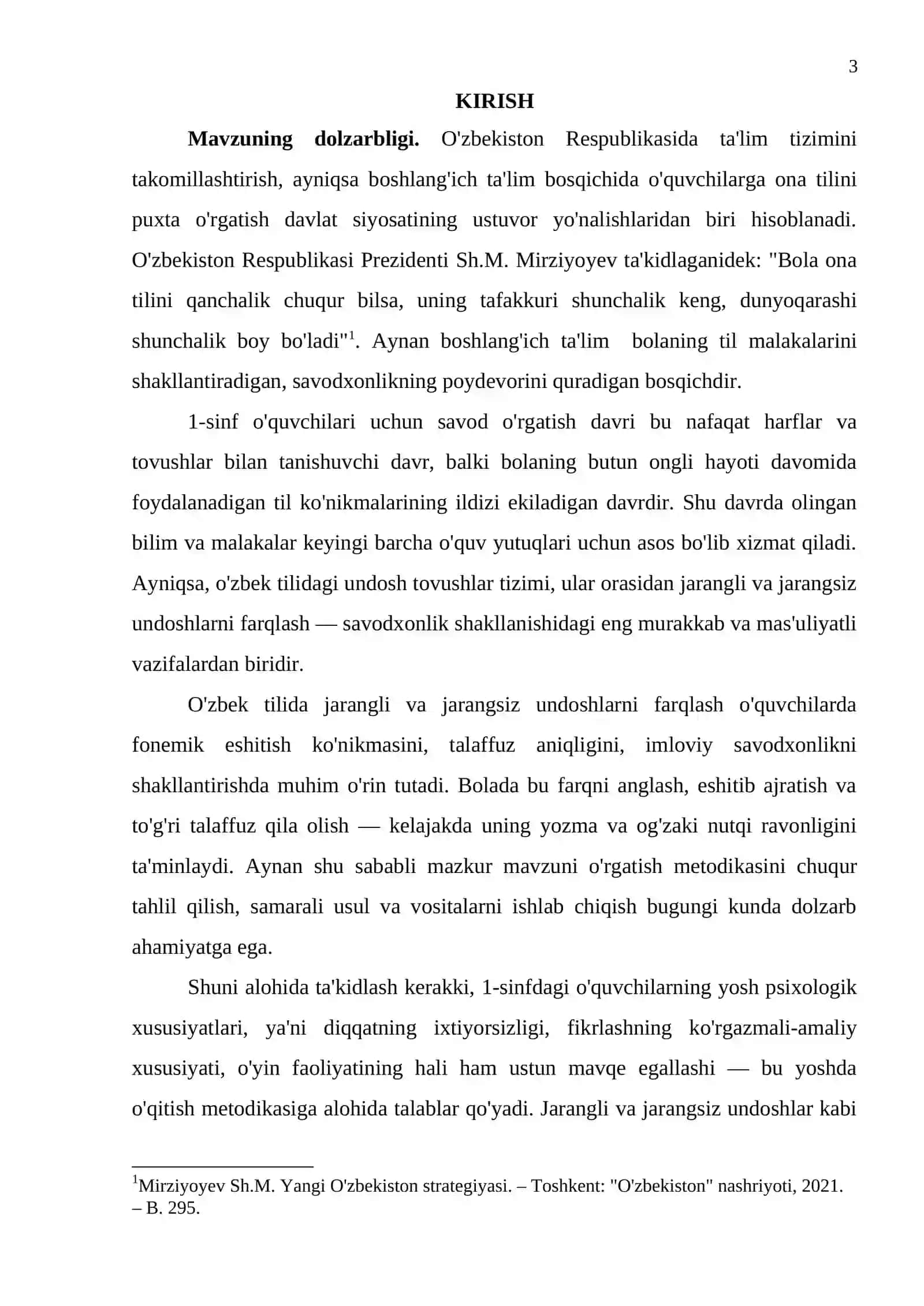1-SINFDA JARANGLI VA JARANGSIZ UNDOSHLARNI O'RGANISH METODIKASI 3