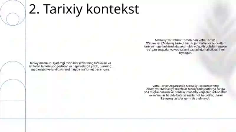 Mahalliy Tarixchilar Tomonidan Voha Tarixini OʻRganilishi 3