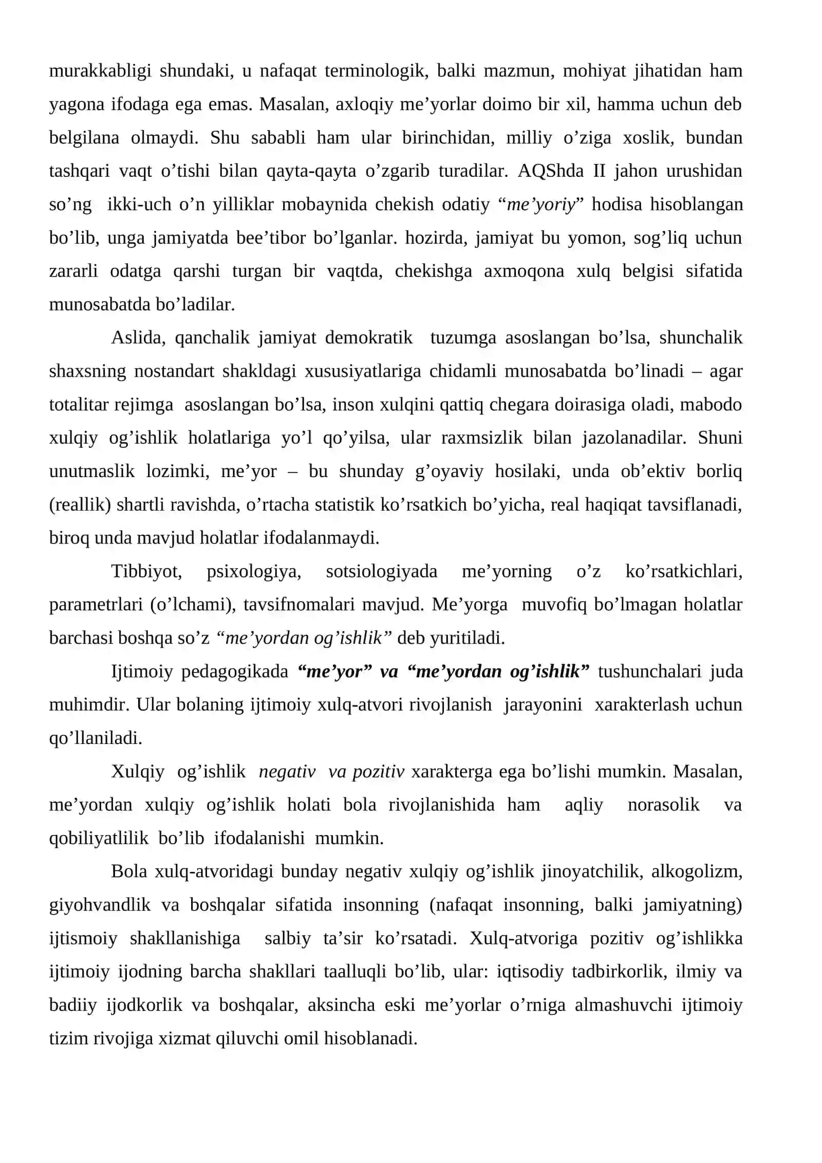 Ijtimoiy pedagogikada me’yor va me’yordan og’ishlik tushunchasi 3