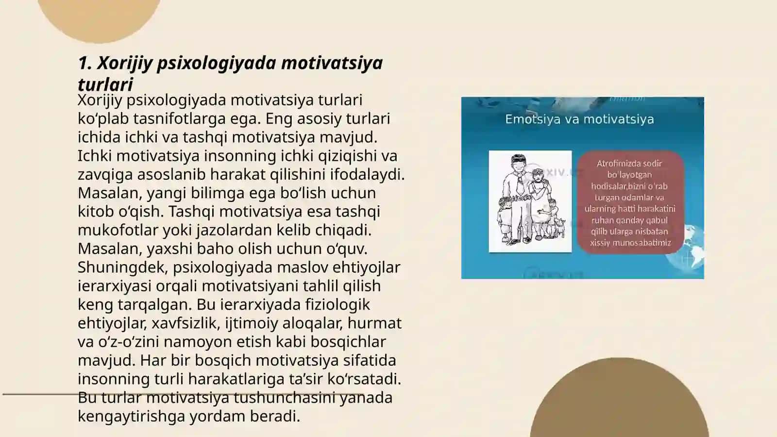 Xorij psixologiyasida motivatsiya muamosi 3