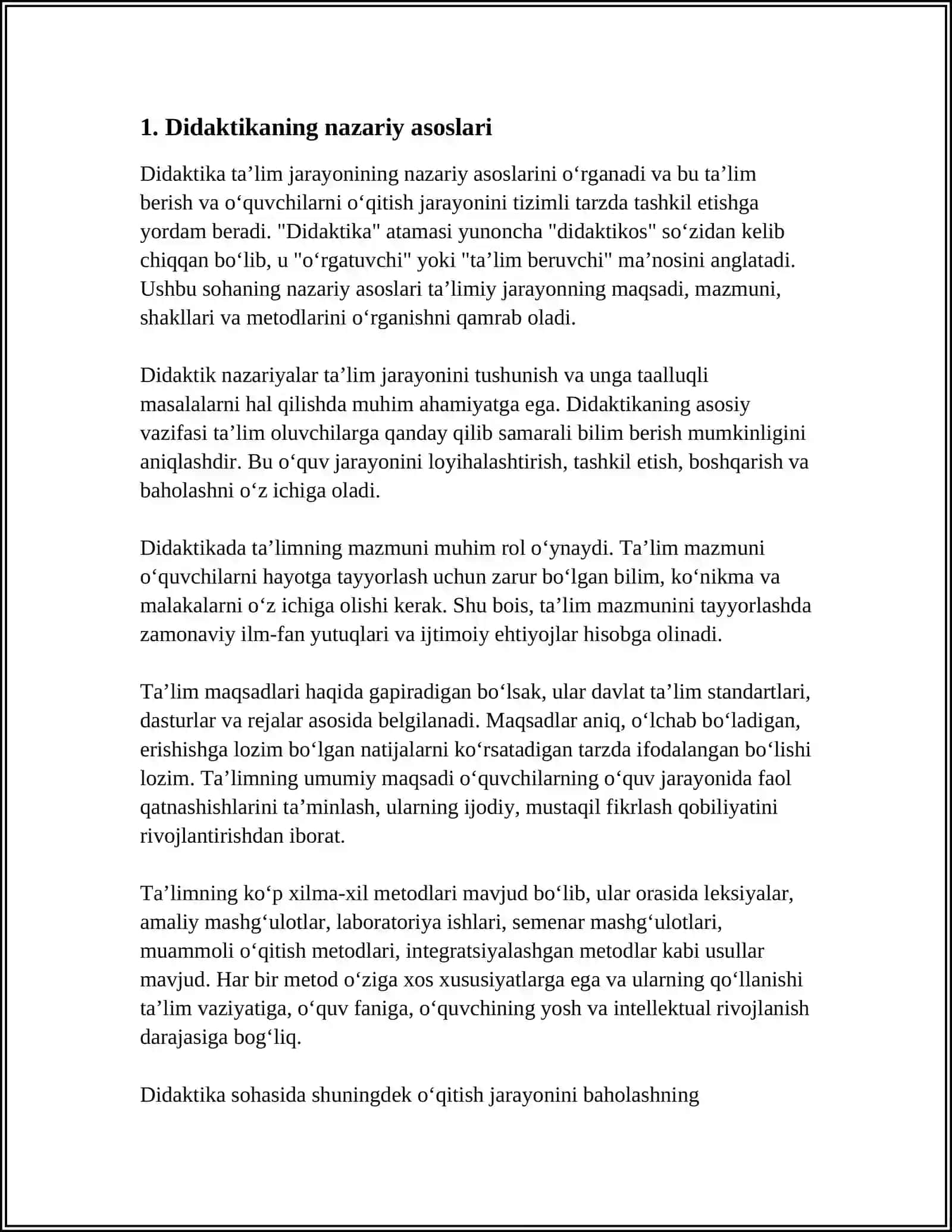 Mavzu: DIDAKTIKA 3