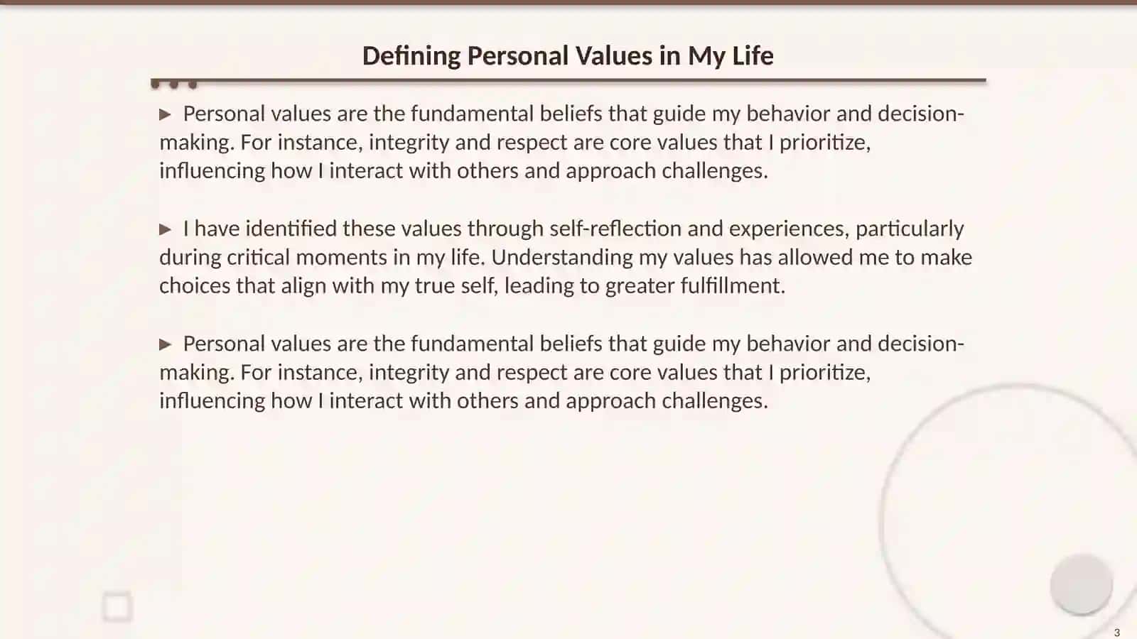 My Life Path and Personal Values 3