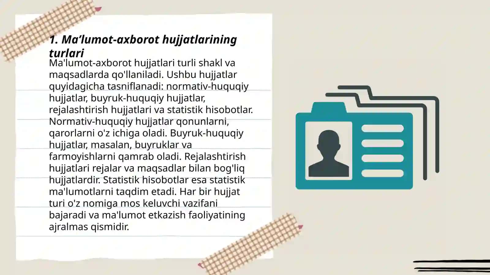 Maʼlumot-axborot hujjatlari 3