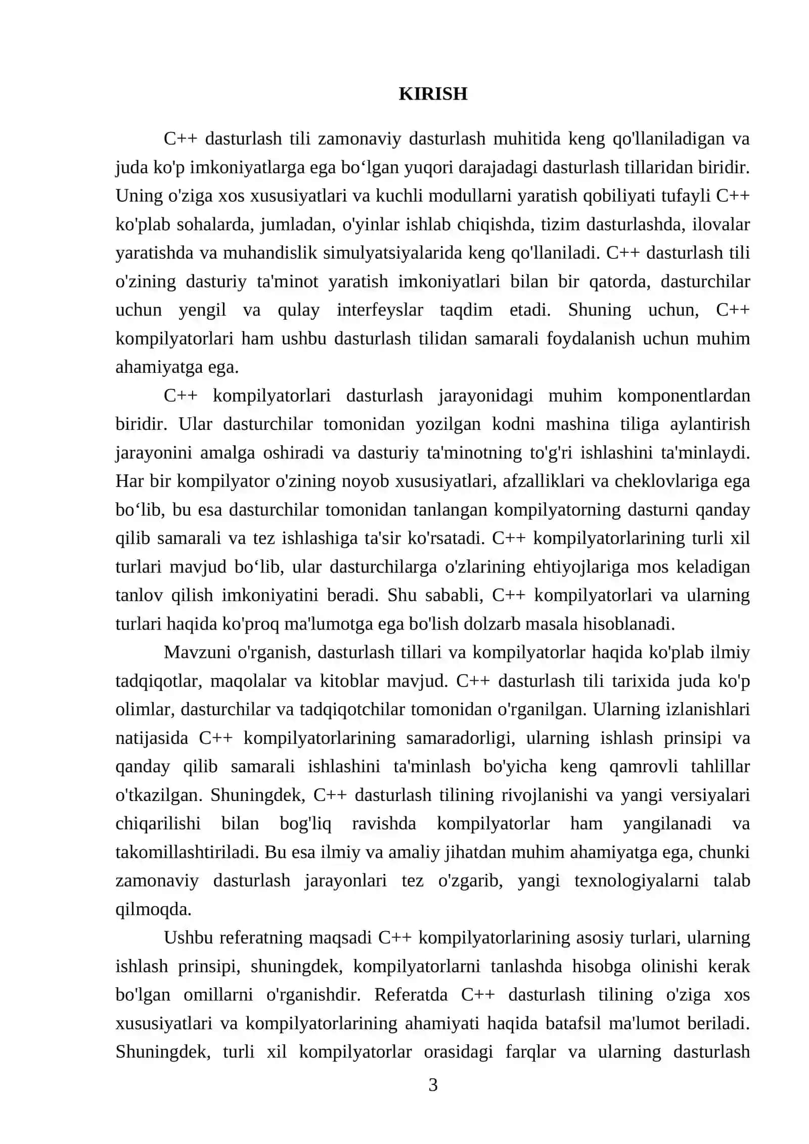 C++ dasturlash tili kompilyatori turlari 3