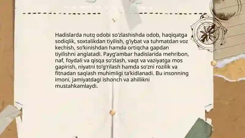 Hadislarda nutq odobi 3