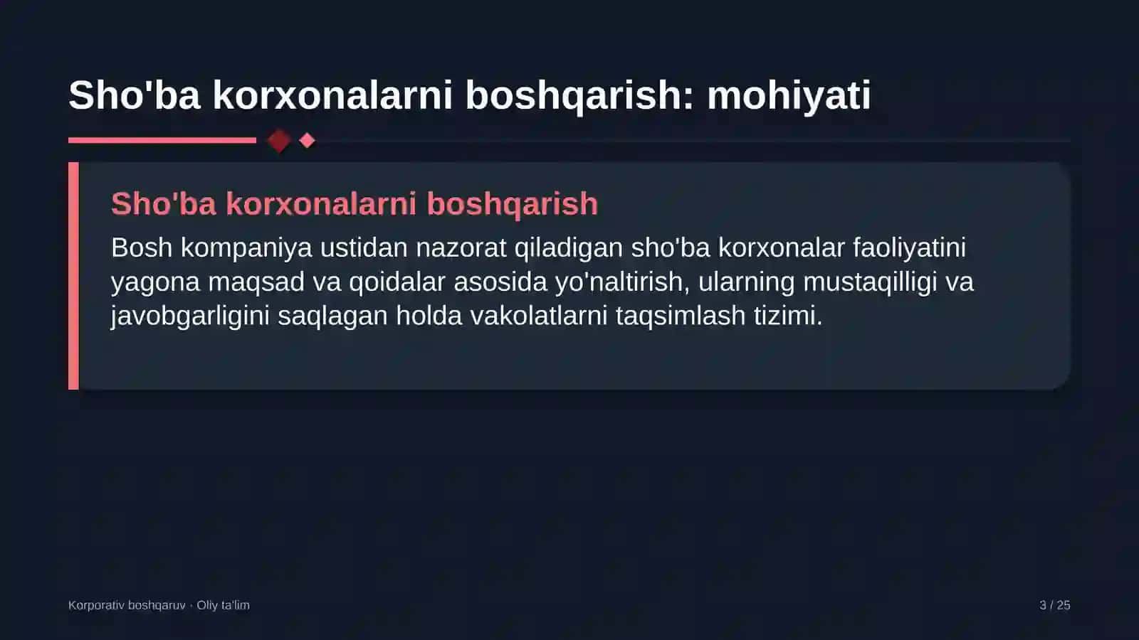 Chakana savdoda sho'ba korxonalarni boshqarish 3