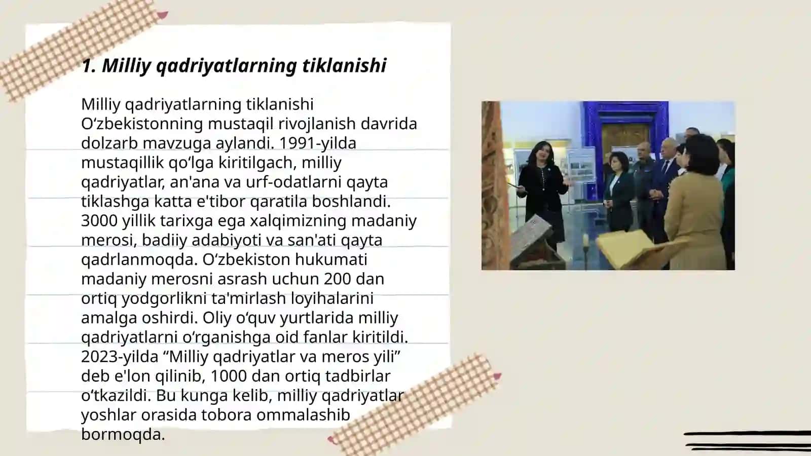 Milliy qadriyatlarning tiklanishi 3
