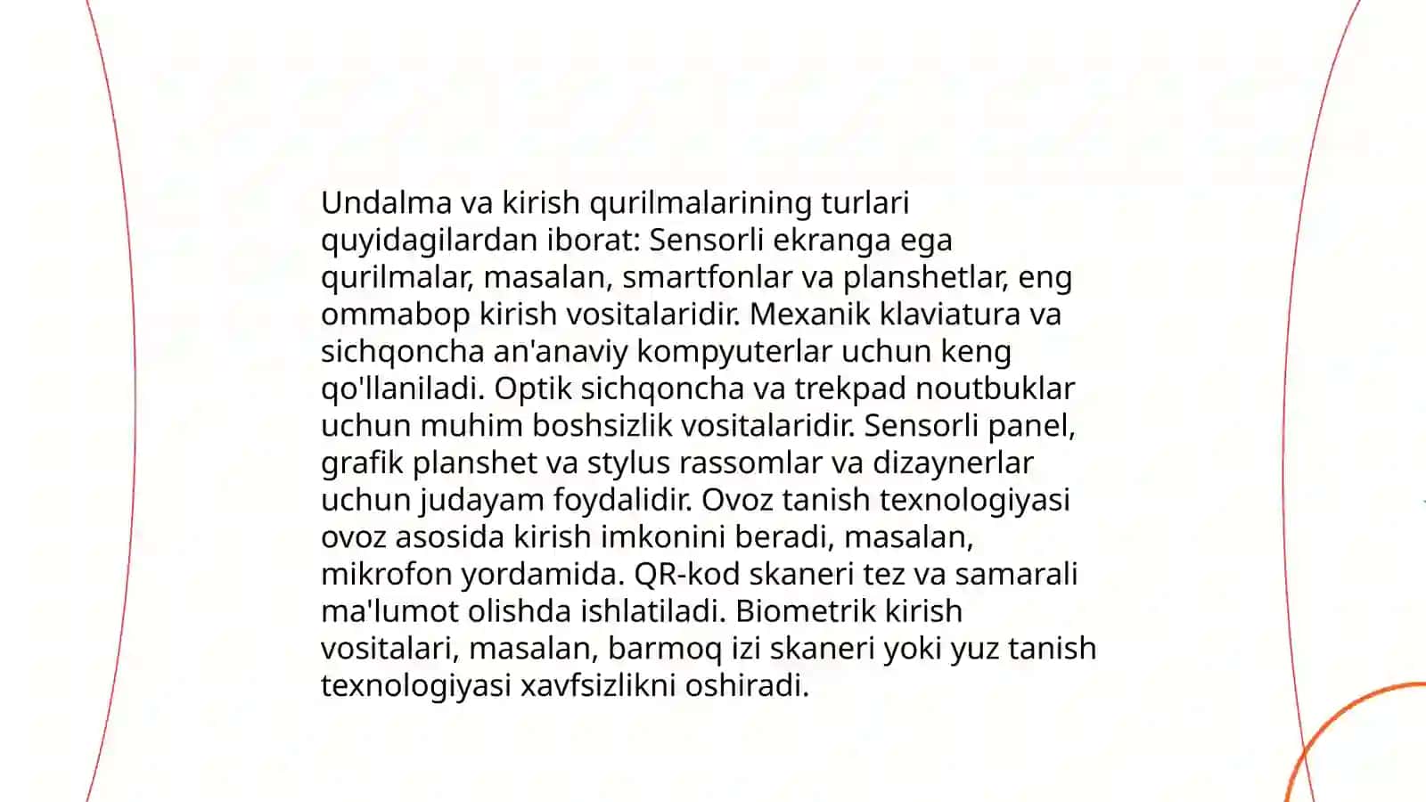 Undalma va kirish qurilmalar 3